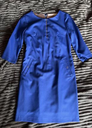 Синее мини платье с добавлением шерсти