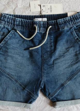 Новые джинсовые мужские шорти бренда zara, размер l