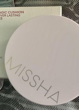 Тональний кушон для обличчя missha magic cushion cover lasting spf 50+/pa+++, 23 medium beige