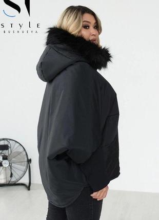 Двухстороняя женская куртка зимняя 50-606 фото