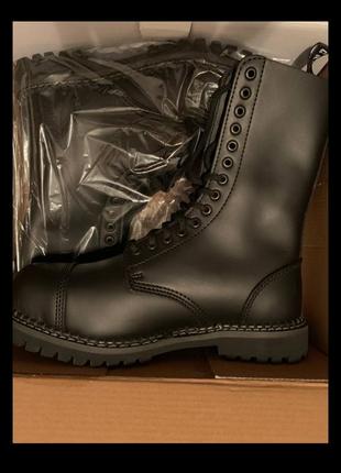 Ботинки grinders 14-ти дирочные black leather черные грендерс грендерсы кожа гриндера гриндерс