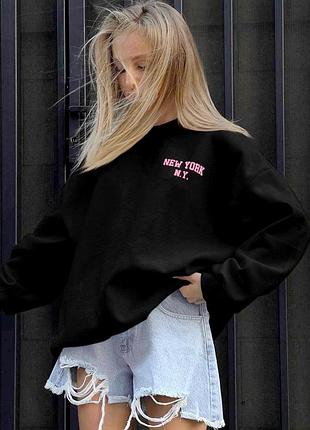 🎨3 кольори! шикарний жіночий теплий світшот свитшот чорний черный женский на флісі фліс на флисе флис свитшот