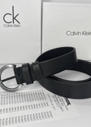 Жіночий ремінь calvin klein чорний у подарунковій коробці3 фото