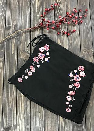 Короткая юбка из искусственной замши