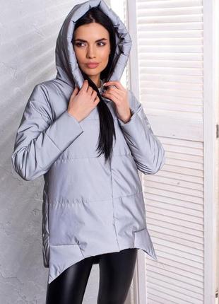 Курточка жіноча, осінь/зима, з капюшоном розміри: s, m, l (світовідбивна)