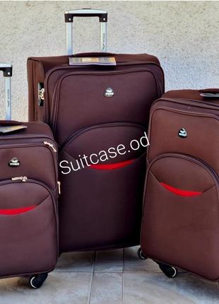 Чемодан тканевый на 4-хколесах  с увеличением размера