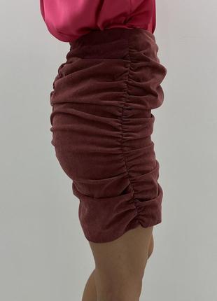 Zara новая юбка вельветовая мини6 фото
