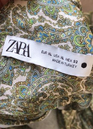 Сукня zara medium green paisley slip dress4 фото