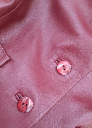 Шкіряний жакет піджак винного бордового кольору вінтажний5 фото