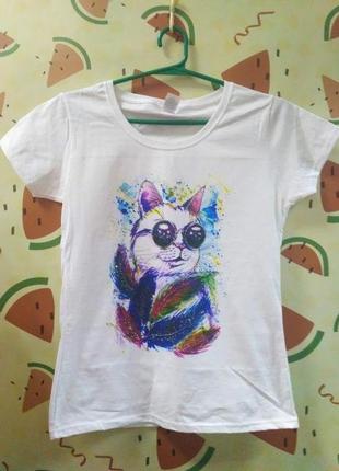 Женская футболка push it с принтом кот в очках