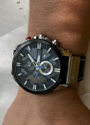 Чоловічий годинник наручний механічний чорний з сірим curren kasper2 фото
