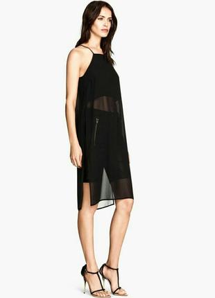 Майка топ шифон длинная разрез