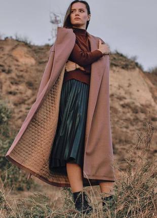 Женское утепленное кашемировое пальто2 фото