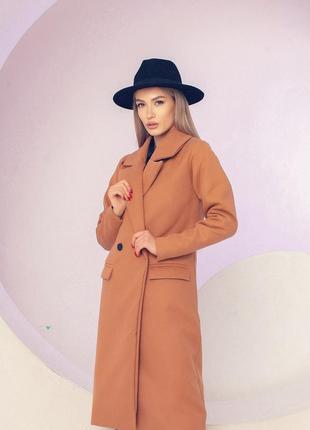 Женское пальто кашемир 50-52,54-56 черный,мокко2 фото
