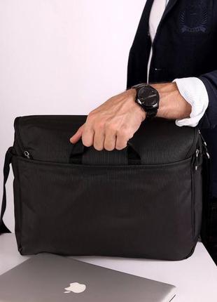 Мужская деловая сумка для документов, ноутбука, сумка-мессенджер7 фото