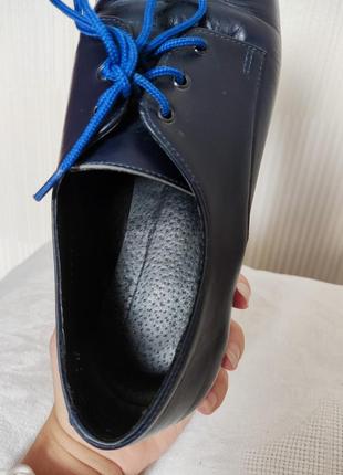 Туфли на шнурках женские кожаные4 фото