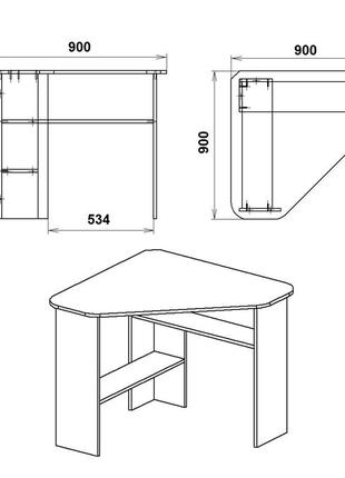 Угловой письменный стол ученик-22 фото