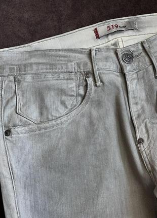 Джинсы брюки levi's 519 slim оригинальные серые