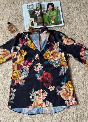 Очень красивая блуза с чокером в цветы 💐1 фото