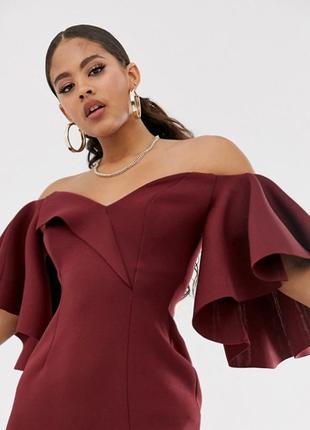 Распродажа платья asos миди с гипер-пишными рукавами-обрками3 фото