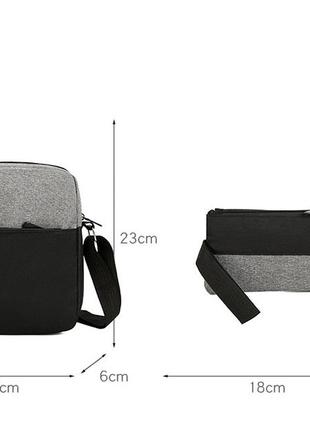 Набор мужской рюкзак + мужская сумка планшетка + кошелек клатч3 фото