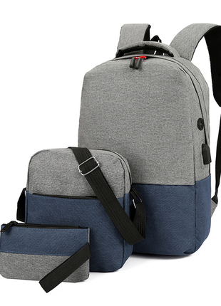 Набор мужской рюкзак + мужская сумка планшетка + кошелек клатч2 фото