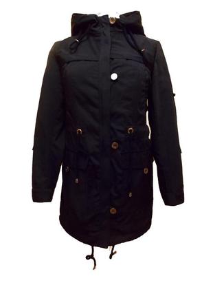 Женская куртка из коттоновой ткани, без подкладки, больших размеров бежевая.1 фото