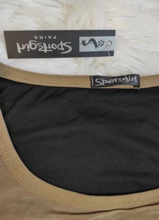 Женская кофта sportsgirl коричневая сеточка двойная со стразами размер 44 s4 фото