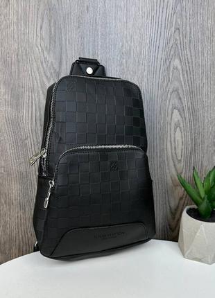 Чоловіча сумка-бананка слінг сумка шкіряна