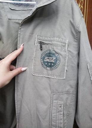 Стильная крутая куртка натуральный коттон saz 50-544 фото