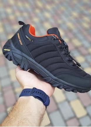 Кроссовки термо подростковые на черные с оранжевым / кроссовки термо эврозима на шнурках резинках черные с оранжевым