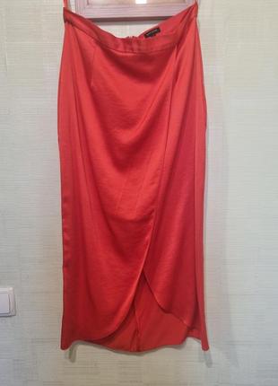 Атласная юбка миди1 фото