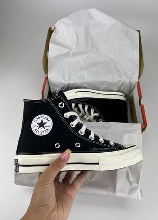 Кеди converse chuck 70 classic high 162050c чорні текстиль, оригінальні кеди конверс1 фото