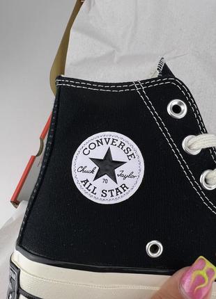 Кеди converse chuck 70 classic high 162050c чорні текстиль, оригінальні кеди конверс5 фото