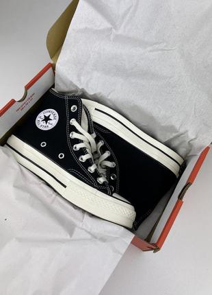 Кеди converse chuck 70 classic high 162050c чорні текстиль, оригінальні кеди конверс7 фото