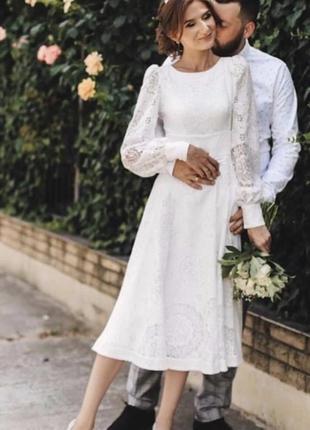 Неймовірна біла мереживна сукня gepur5 фото