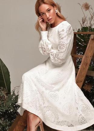 Неймовірна біла мереживна сукня gepur4 фото