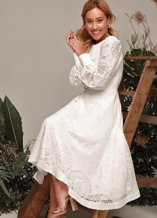 Неймовірна біла мереживна сукня gepur3 фото