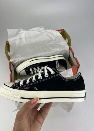 Кеды converse chuck 70 ox 162058c чорні с білим, оригінальні кеди конверс