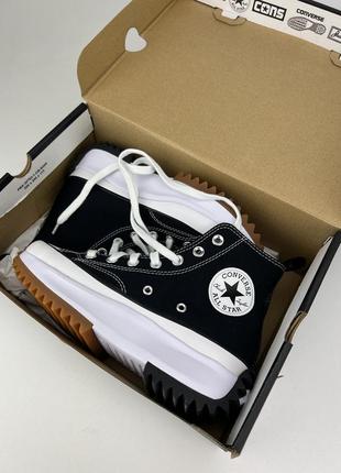 Кеды converse run star hike hi 166800c черные текстиль, оригинальные кеды конверс6 фото