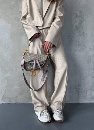 Женская сумка ❤️c.dior saddle textile logo4 фото