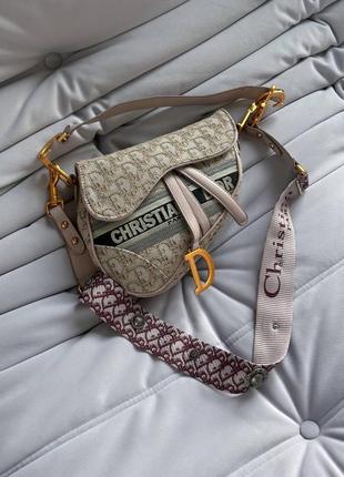 Женская сумка ❤️c.dior saddle textile logo3 фото