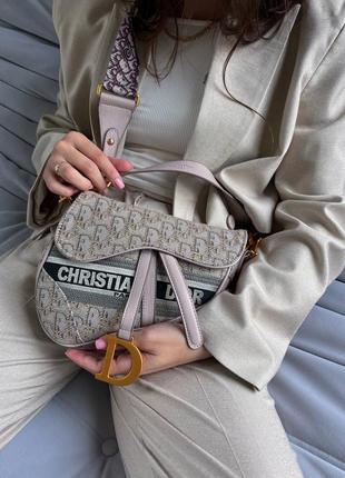 Женская сумка ❤️c.dior saddle textile logo2 фото
