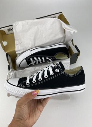 Кеды converse chuck taylor all star ox m9166c черные, оригинальные кеды конверс