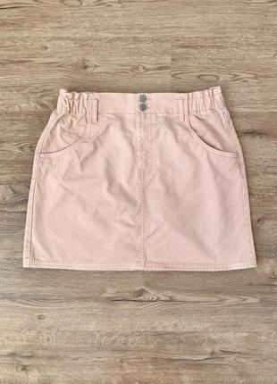Джинсовая розовая мини юбка f&f