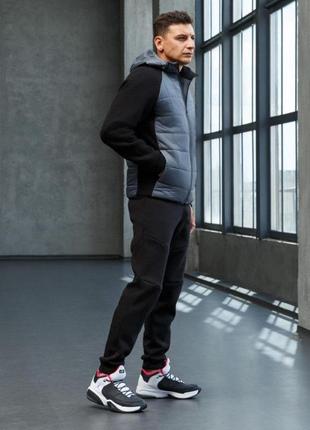 Чоловічий осінь весна тренд 2023 сірий комплект (куртка+штани) відмінної якості5 фото