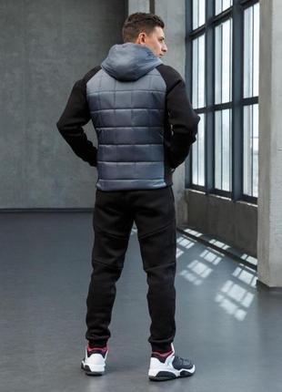 Чоловічий осінь весна тренд 2023 сірий комплект (куртка+штани) відмінної якості10 фото