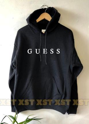 Жіночий худі на флісі оверсайз oversize guess гесс чорний