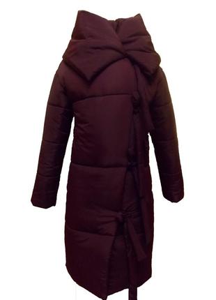 Пальто одеяло  зимнее стеганное длинное красное 46р,48р ,фиолетовое 48р4 фото