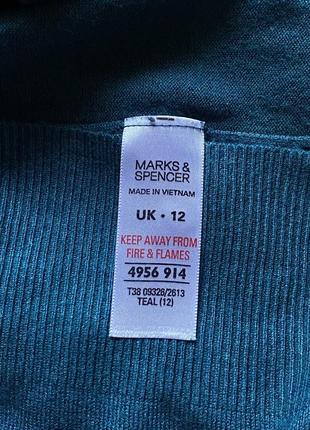 Бирюзовая кофта, кардиган, жакет, блейзер, marks&spencer, с рюшами, трикотажная, на пуговицах,5 фото